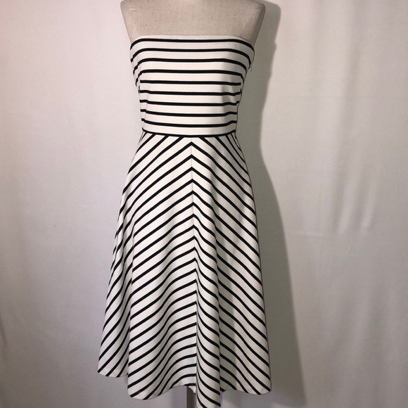 The Limited Dresses & Skirts - The Limited M white/black stripe strapless dress
